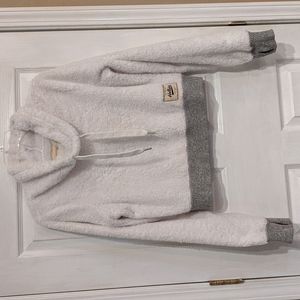 Hollister Size Small Mock Neck Cropped Faux Fur LS Sweater Sweatshirt